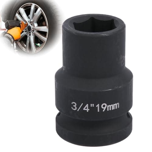 Image of 19 mm Hexagonal Socket Spanner 3/4 Inch Impact Wrench Nut Made of Chrome-Molybdenum Steel for Wheel Change and Workshop
