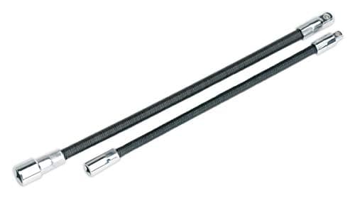 Image of Sealey Ak7342 Flexible Extension Adaptor Set 2Pc 1/4Sq X 254Mm and 3/8Sq X 305Mm