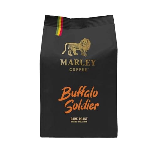 Image of Buffalo Soldier Strong Dark Roast Organic Espresso Coffee Beans 227g - Marley Coffee - From The Marley Family - For All Coffee Machines - Strength 5