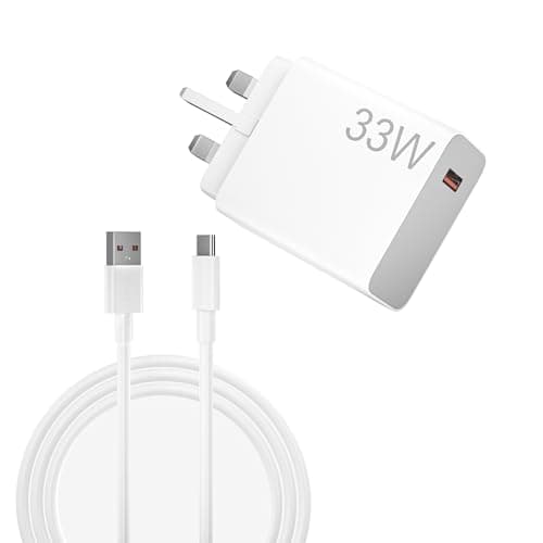 Image of 33W Fast Charger Plug for XIAOMI Redmi Note 14 13 12 11 11S 9 Pro 10 10 Pro 10S 9T 8 Pro Mi 11 10 10T 11T Lite Pro 9,Poco X5 Pro X3 Pro X6 M5 C65 with 6.6ft Charging Cable
