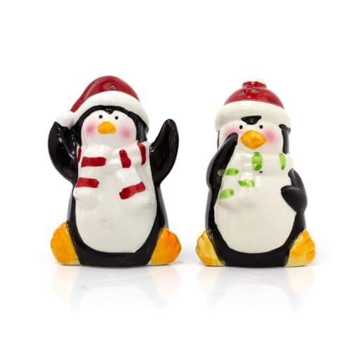 Image of Carousel Home Christmas Penguin Salt and Pepper Pots | Festive Salt And Pepper Set Xmas Salt And Pepper Shakers | Christmas Characters Cruet Sets