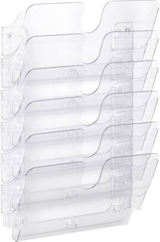 Image of Durable FLEXIPLUS 6 A4 Landscape Literature Holder - Transparent - Easy To Install Wall Mounted Document Holder - Perfect For Flyers, Brochures, Etc.