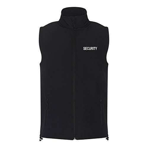Image of Workwear World 'Security' Embroidered Doorman Bouncer Sleeveless Softshell Gilet Bodywarmer (Black, XL)