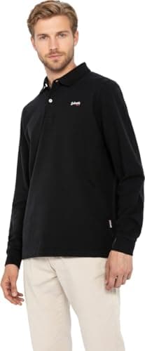 Image of Schott NYC PSJAMES2ML Polo Shirt, Black, M for Men