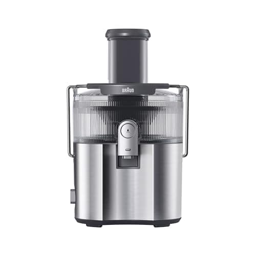 Image of Braun MultiJuice 7 - Cold Press Juicer with ColdXtract Technology, Fresh Juice in 15 Seconds, 75 mm Feed Tube, 2L Pulp Container, One-Touch Anti-Drip System, Stainless Steel Filter, Grey (SJ7000)