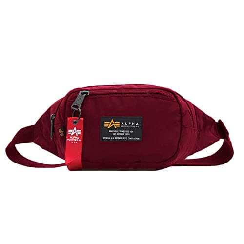 Image of Alpha Industries Crew Waist Bag Unisex Fanny Pack Burgundy