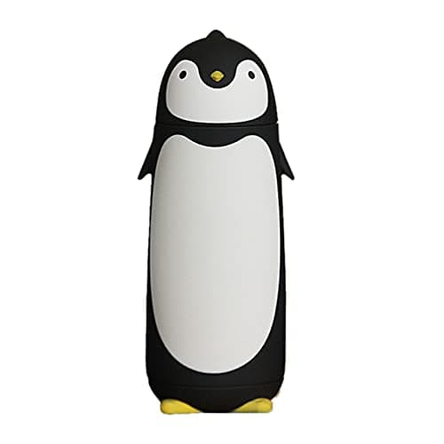 Image of Stainless Steel Penguin Vacuum Insulated Tumblers Travel Mug Tea Water Bottle Coffee Flask for Home Office School (Black)