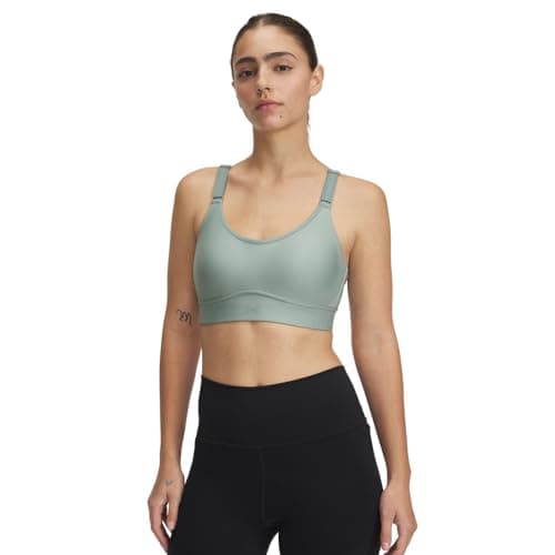 Image of Under Armour Women's Infinity Mid Impact Sports Bra, (348) Silica Green / / Silica Green, (Small) A/C