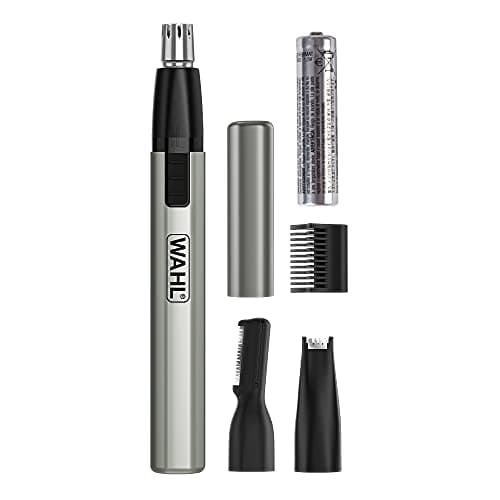 Image of Wahl Micro Finisher Nose Hair Trimmer for Men and Women 3-in-1 Nose Trimmer, Ear and Eyebrow Trimmer, Lithium Battery Powered, Washable Heads, Gifts for Him