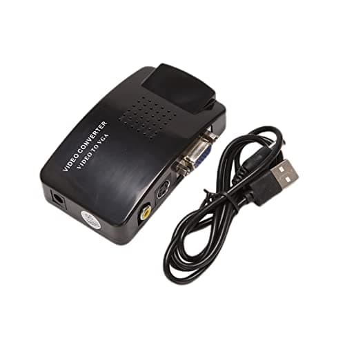 Image of Hztuang AV to VGA Adapter VGA Converter PC Composite S-Video AV Input to PC VGA LCD Output Converter Switch Box