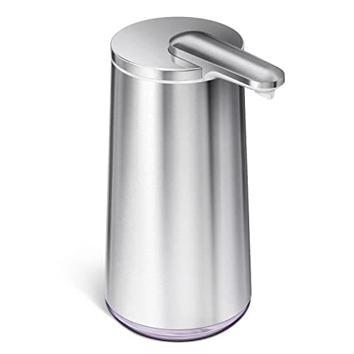 Image of Simplehuman ST1062 Foam Sensor Dispenser Stainless Steel Silver 295 ml Rechargeable Dimensions: 17 cm x 7.8 cm x 12 cm