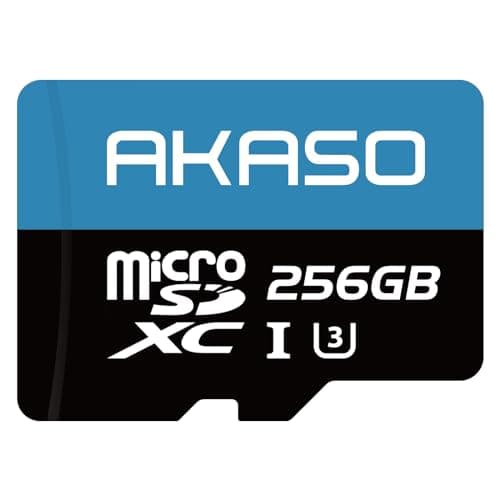 Image of AKASO 256GB microSDXC Memory Card - Up to 100MB/s, C10, U3, Full HD, 4K, MicroSD Card