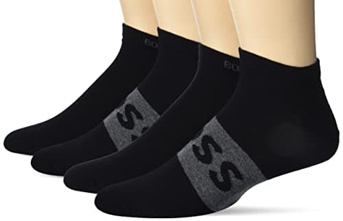 Image of BOSS Men's 2 Pack Big Logo Ankle Socks Casual, Black, 5-13 UK