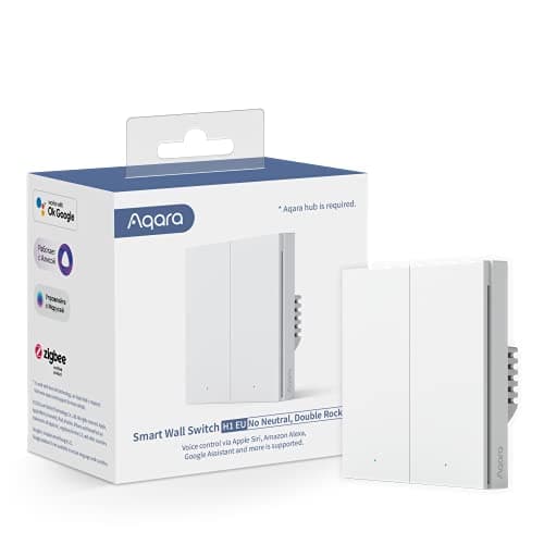 Image of Aqara Smart Wall Switch H1 (No Neutral, Double Rocker), Requires Zigbee AQARA HUB, Remote Control Light Switch for Smart Home, Compatible with Apple HomeKit, Amazon Alexa, Google Assistant, IFTTT
