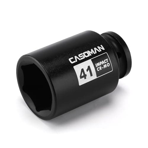 Image of CASOMAN 3/4" Drive Deep Impact Socket-41mm, Jumbo Impact Socket, Metric, 6-Point, CR-MO, Black Phosphate Finish