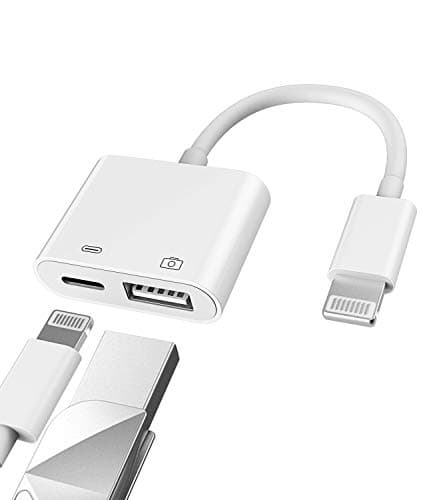 Image of Apple Certified Lightning Male to USB Female Adapter OTG and Charger Cable for iPhone 11 12 Mini max pro xs xr x se 7 8plus Ipad air A Camera Memory Stick Flash Drive Cord Converter Charging Splitter