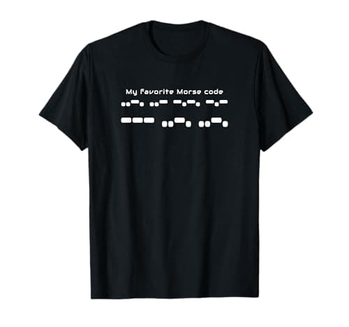 Image of Sherpa Crafts Funny Profanity Morse Code T-Shirt - Men's Black Small Classic Fit Long Sleeve Cotton Blend, Polyester