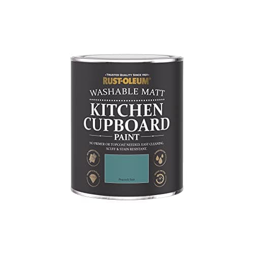 Image of Rust-Oleum Green Kitchen Cupboard Paint in Matt Finish - Peacock Suit 750ml