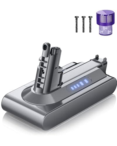 Image of V10 Battery Replacement for Dyson, Powtree Battery for Dyson SV12 Compatible with V10 Animal Absolute Motorhead Total Clean Cyclone Series 206340 969352-02 Vacuum Cleaner (1 Filter + 3 Screws)