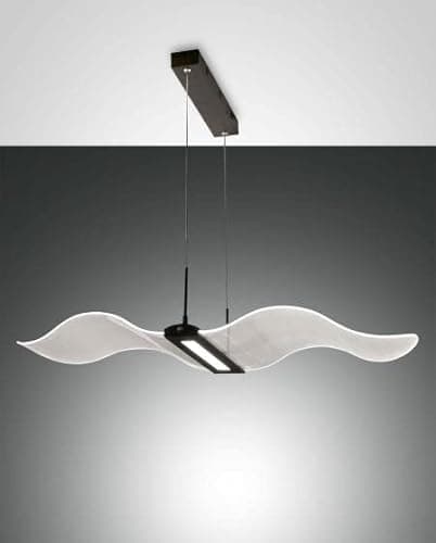 Image of Fabas Luce Fenice LED Integrated Pendant Ceiling Light Light Black Glass