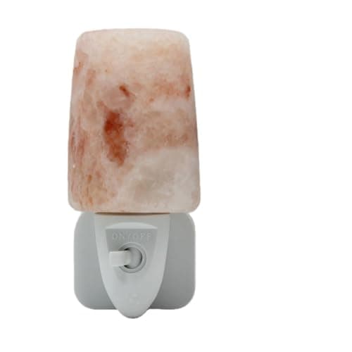 Image of Omana Natural Himalayan Salt Night Lamp Light, Direct Plug, Plugin, Children Bedroom, Multicolor Bulbs & 360 Degree Swivel Plug with ON/Off Switch (Cone)