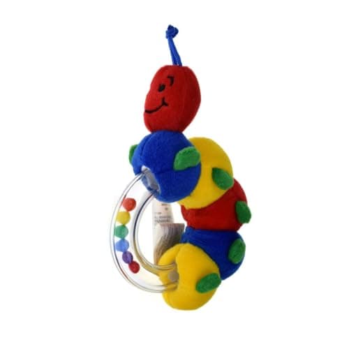 Image of Manhattan Baby Caterpillar Ring Rattle, Multicolour, Sensory Toy for Infants, Jingle Bell, Montessori