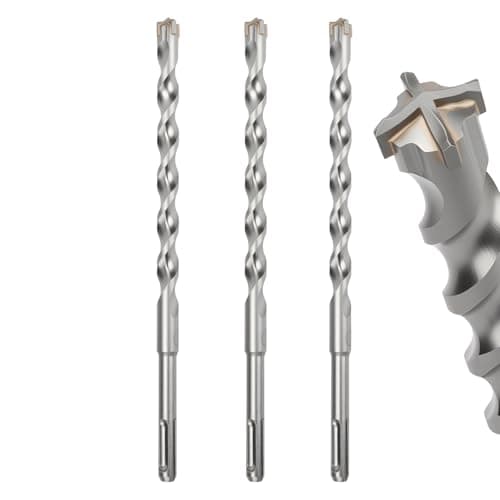 Image of MOXPIFY 12mm Masonry Drill Bit 210mm Long, Hammer SDS Drill Bit for Reinforced Concrete, Brick Walls, SDS Plus Shank (12mm x 210mm x 3)