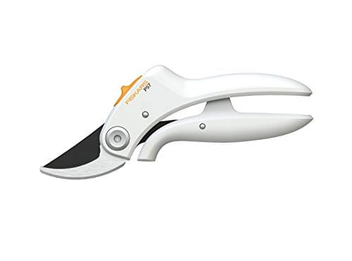 Image of Fiskars Pruner bypass P57, White, For fresh branches and twigs up to Ø 2 cm, Length: 18 cm, Weight: 140 g, White/Orange, FiberComp/Steel, Light, 1026916
