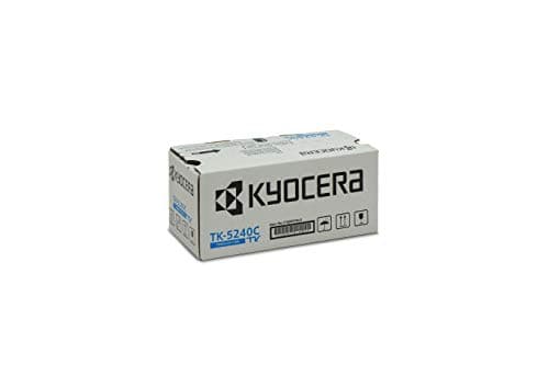 Image of Kyocera TK-5240C Original Toner Cartridge Cyan 1T02R7CNL0. For ECOSYS M5526cdn, ECOSYS M5526cdw, ECOSYS P5026cdn, ECOSYS P5026cdw. Amazon Dash Replenishment-Compatible