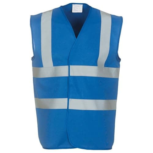 Image of Yoko Men's Yk001/Hvw100 Hi Vis 2 Band and Braces Waistcoat - Royal, 3X-Large
