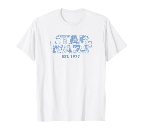 Image of Star Wars Cast Logo Star Wars Est. 1977 T-Shirt