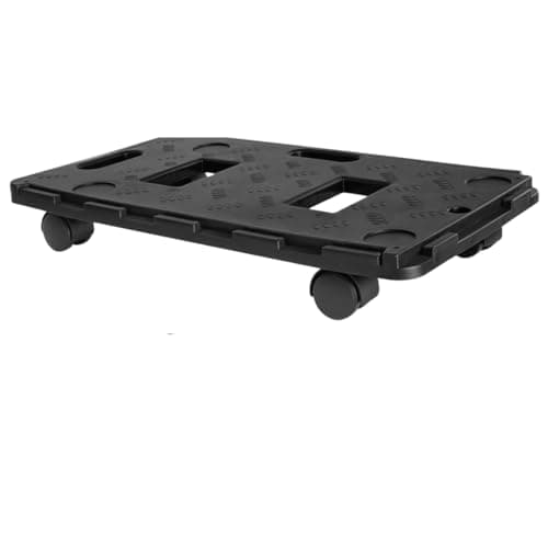 Image of 100Kg Interlocking Heavy-Duty Plastic Dolly Trolley with 360° Swivel Wheels | Anti Slip Surface | Stackable Platform for Moving Boxes, Furniture & Appliances | Ideal for Graden, Garage or DIY (1)