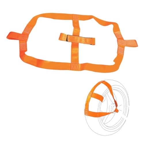 Image of Universal Motorcycle Rear Tire Wheel Tie Down Cargo Strap for Trailer Super Heavy Duty Strong Polyester (Yellow)