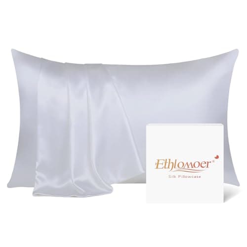 Image of Natural Mulberry Silk Pillowcase for Hair and Skin King Size with Hidden Zipper, Ultra Smooth and Soft Breathable Cooling Silk Pillow case, Gifts for Women Men, 1pc(Light Grey)