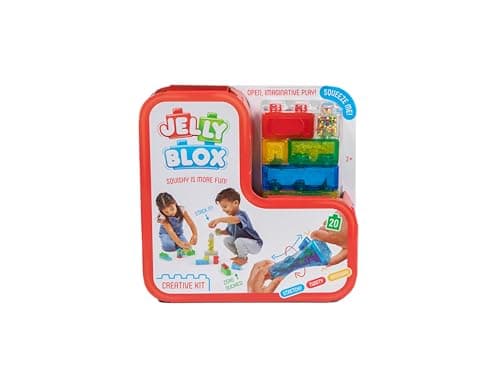 Image of Jelly Blox Creative Kit - Includes 20 Blocks - Toddler & Preschool Building Blocks Kids Can Squeeze, Stretch, Squish - Safety Tested & Ouch-Free - Tactile, Sensory Play Toy for Ages 2 Plus