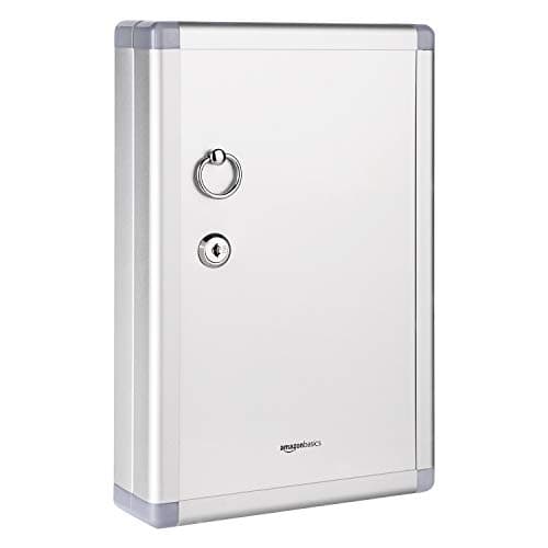 Image of Amazon Basics 24 Key Position Cabinet lock Box, Silver, 31.8 D x 21.6 W x 2.5 H