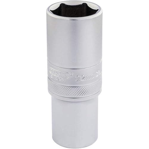 Image of Draper 16654 1/2" Square Drive Hi-Torq 6 Point Deep Socket, 22mm Size
