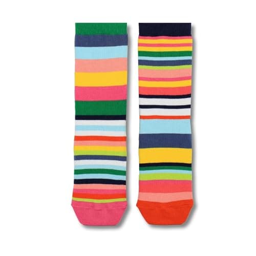 Image of United Oddsocks Women’s Sarah Odd Pair – 1 Colourful Mismatched Striped Sock, Cotton-Rich Comfort, Breathable Soft Stretchable Fit – UK 4–8, EU 37–42, US 6.5–10.5 – Quirky Everyday Fashion Accessory