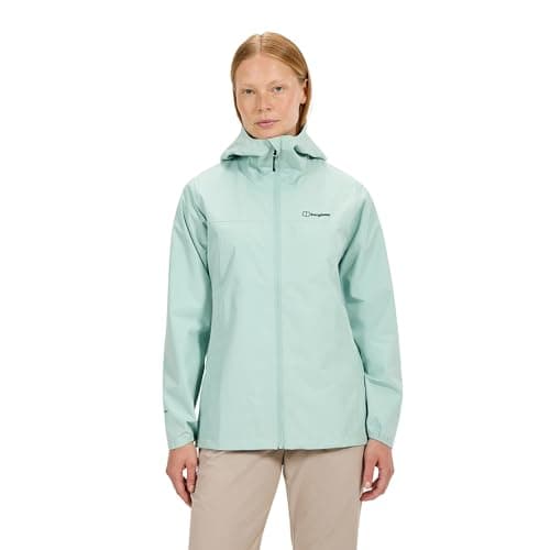 Image of Berghaus Women's Deluge Pro 3.0 Shell Rain Jacket | Breathable Coat | Durable | Waterproof | Adjustable Waterproof Jacket, Green, 14