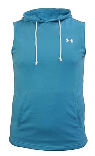 Image of Under Armour Men's UA Rival Terry Sleeveless Hoodie 1376765, Cosmic Blue / Onyx White - 466, M
