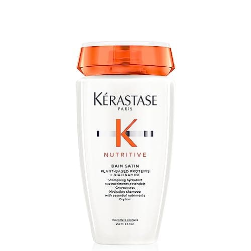Image of Kérastase Nutritive, Gentle Hydrating Shampoo for Dry Hair, Nourishing Protein Formula with Niacinamide, Moisturises, Softens and Restores Shine, Bain Satin, 250 ml