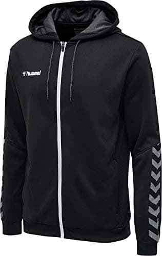 Image of hummel Men's Hmlauthentic Poly Zip Hoodie Black/White