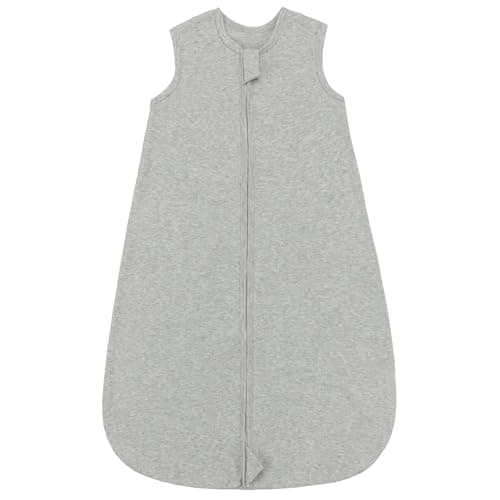 Image of ZIGJOY 0.5 Tog Baby Sleeping Bag 100% Cotton Baby Wearable Blanket Toddler Sleep Sack Summer Sleeping Bags 6-12 Months, Grey