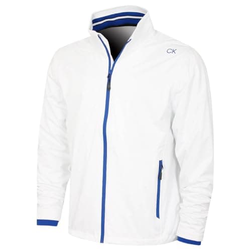 Image of Calvin Klein Mens Collar Detail Waterproof Jacket - White - M