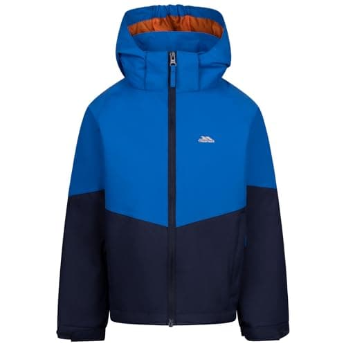 Image of Trespass Boys Jacket Dexterous - Colour Block, Waterproof, Windproof, Adjustable Cuff, Detachable Hood, 2 Side Zip Pockets, Contrast Lining, School Casual Coat