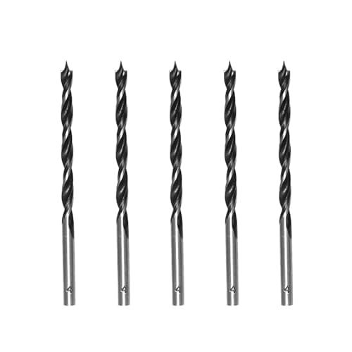 Image of Foyscr 5 Piece 4mm Brad Point Wood Drill Bits, Professional Carbon Steel, Clean Efficient Drilling