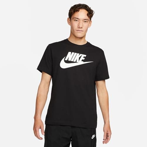 Image of NIKE Men's Sportswear Icon Futura T shirt, Black/(White), XL UK