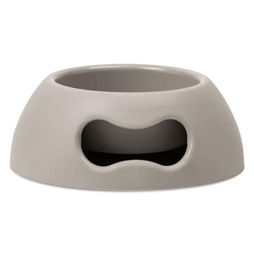 Image of United Pets Pappy Small Dog and Cat Bowl, EcoFriendly, Italian Design, Made in Italy, Grey, Bowl for Small Dogs and Cats, Capacity 350ml (12 oz)