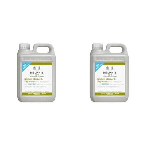 Image of Delphis Eco Heavy Duty Degreaser - Plant-based, Vegan Degreaser Cleaning Spray, Free from Fragrances, Dyes and Petroleum Solvents, 2 Litres, White (Pack of 2)