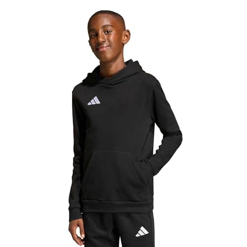 Image of adidas Unisex Kids Entrada26 Hoodie Kids, black/white, 5-6 Years